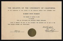 University of California Master of Arts diploma